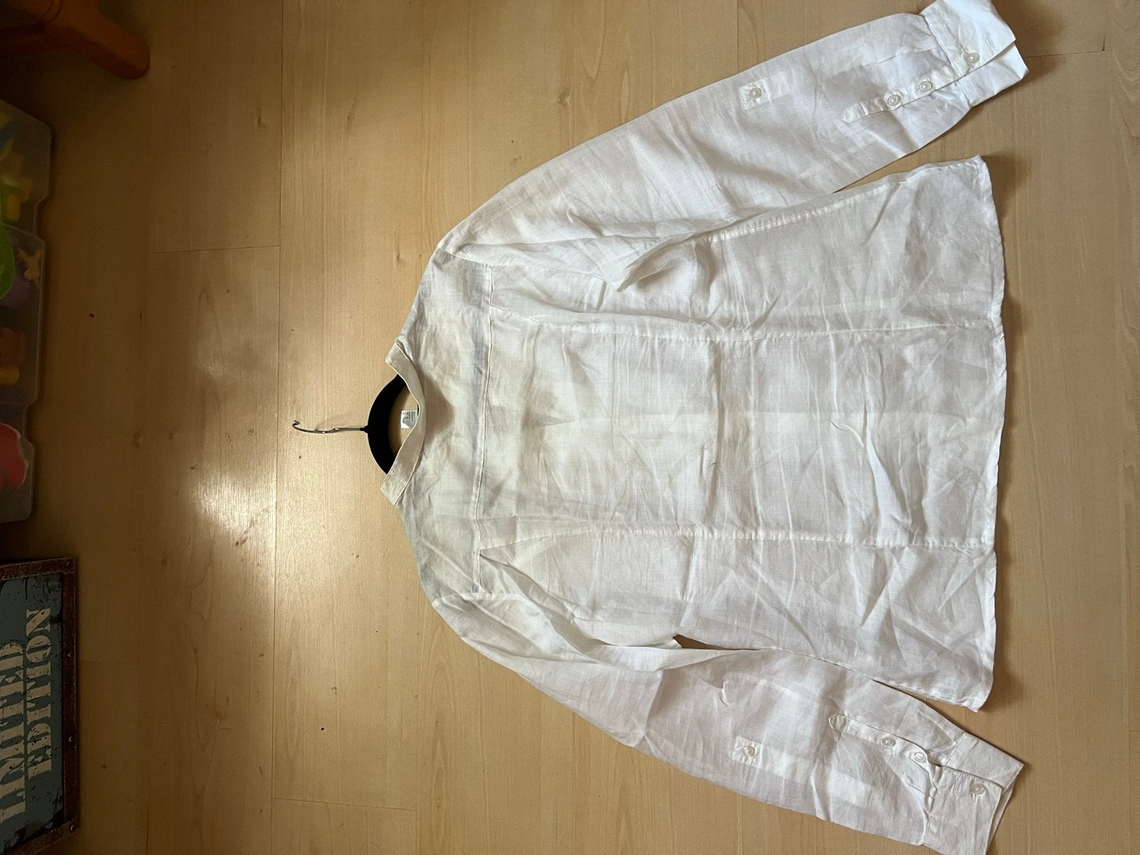 Witte linnen blouse met lange mouwen, Ophalen of Verzenden, Nieuw, Maat 46/48 (XL) of groter, Wit