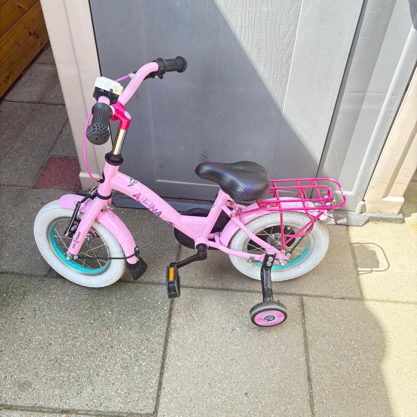 Meisjes fiets alpina 12 inch, Ophalen, Gebruikt, Minder dan 16 inch, Zijwieltjes