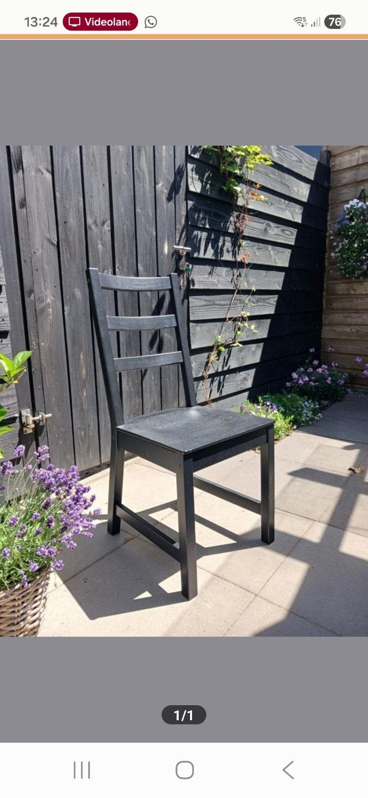Gratis: houten stoel, Huis en Inrichting, Stoelen, Ophalen, Gebruikt, Zwart, Hout