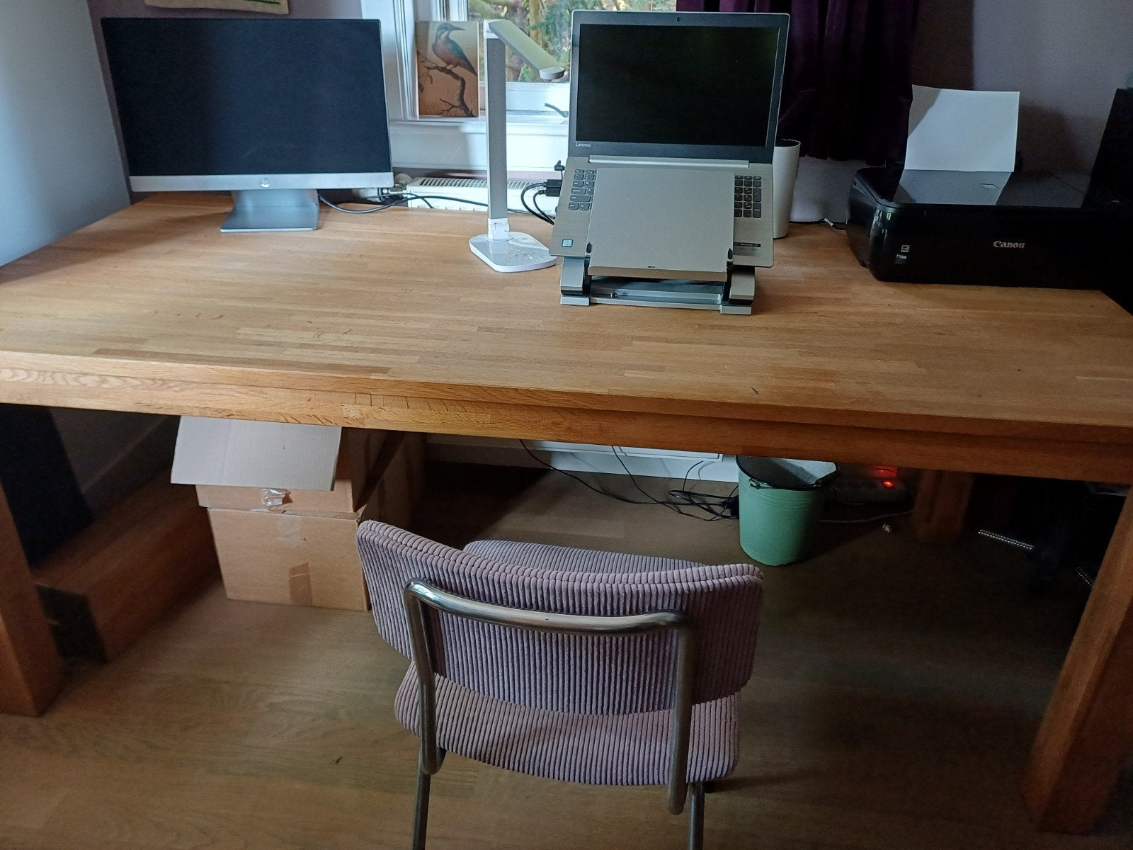 Massief eikenhouten tafel 200x90 cm met demontabele poten, Ophalen, Gebruikt, Eikenhout, 50 tot 100 cm