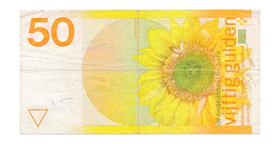 Nederland 50 Gulden 1982 Zonnebloem (beschreven), Ophalen of Verzenden, 50 gulden, Los biljet