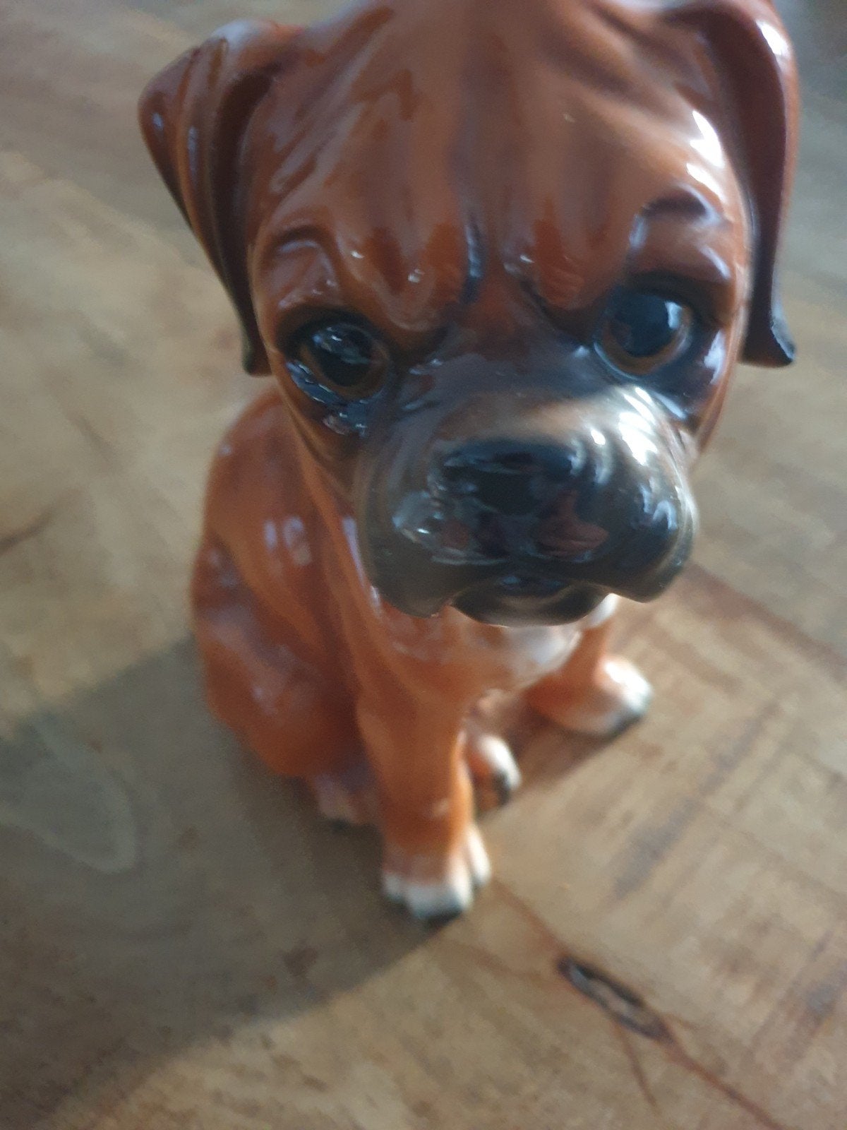 Vintage Keramieken Boxer Hond Beeldje, Verzamelen, Ophalen of Verzenden