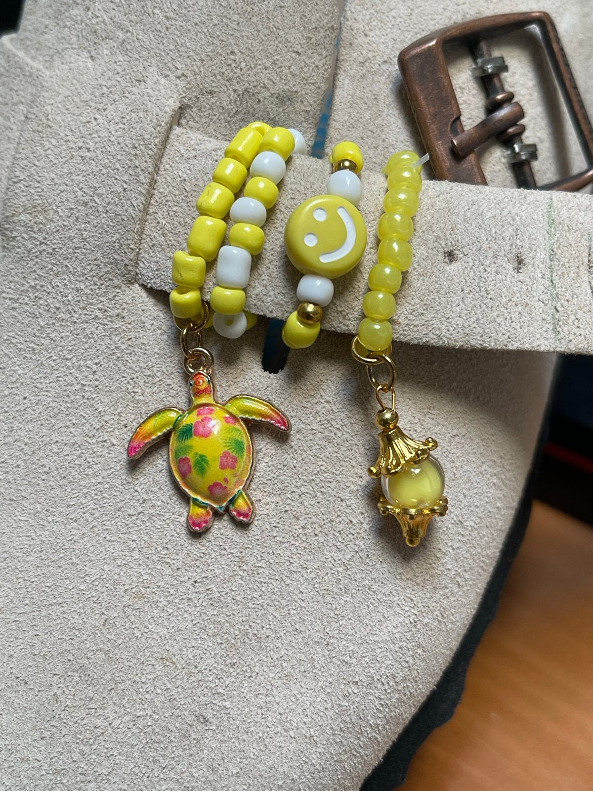 Handgemaakte sieraden set voor Birkenstock - Geel, Overige materialen, Geel, Nieuw, Ophalen of Verzenden
