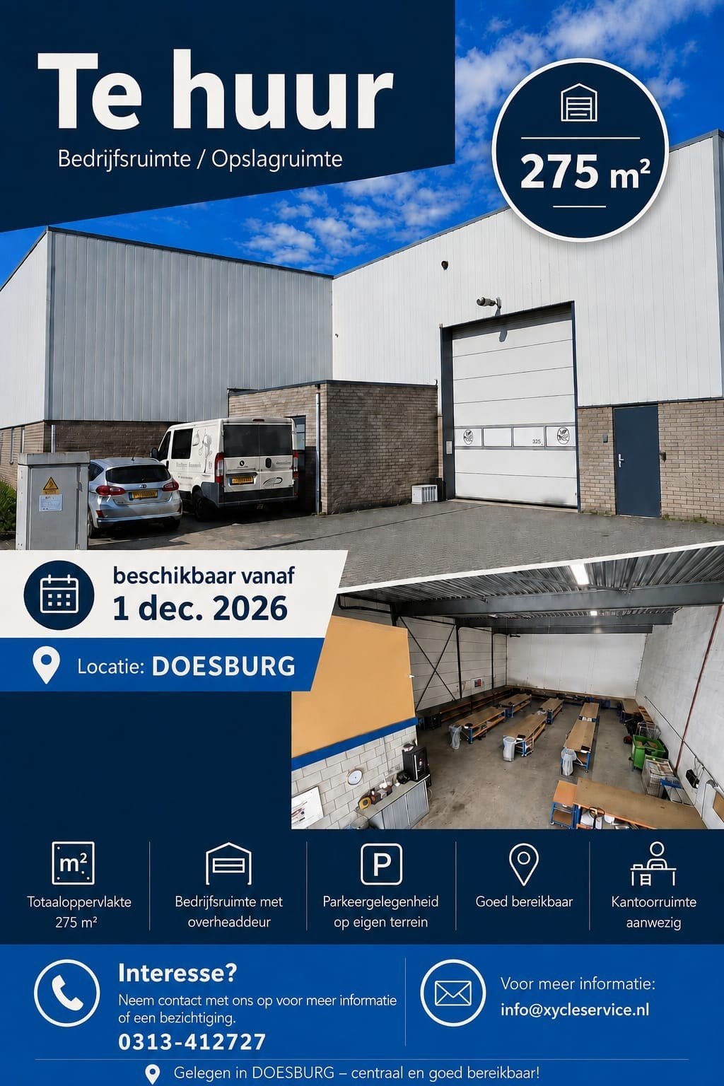Te Huur Bedrijfspand in Doesburg met kantoor, kantine etc, Zakelijke goederen, 275 m², Huur, Bedrijfsruimte