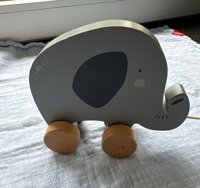 Little Dutch, Houten olifant trekdier met wieltjes, Ophalen, Gebruikt, Overige typen, Met wieltjes