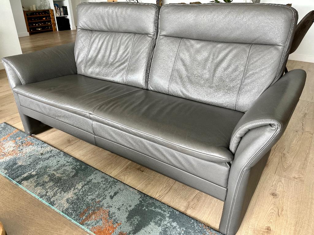 MOOI LEREN BANKSTEL  MET 2 RELAX FAUTEUILS, Ophalen, Gebruikt, Overige maten, 150 tot 200 cm