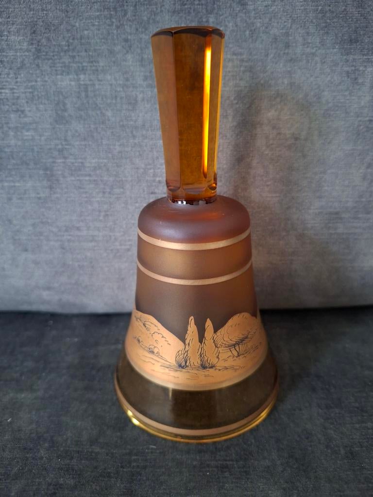 Bohemian amberglas Exbor tafelbel, Ophalen of Verzenden