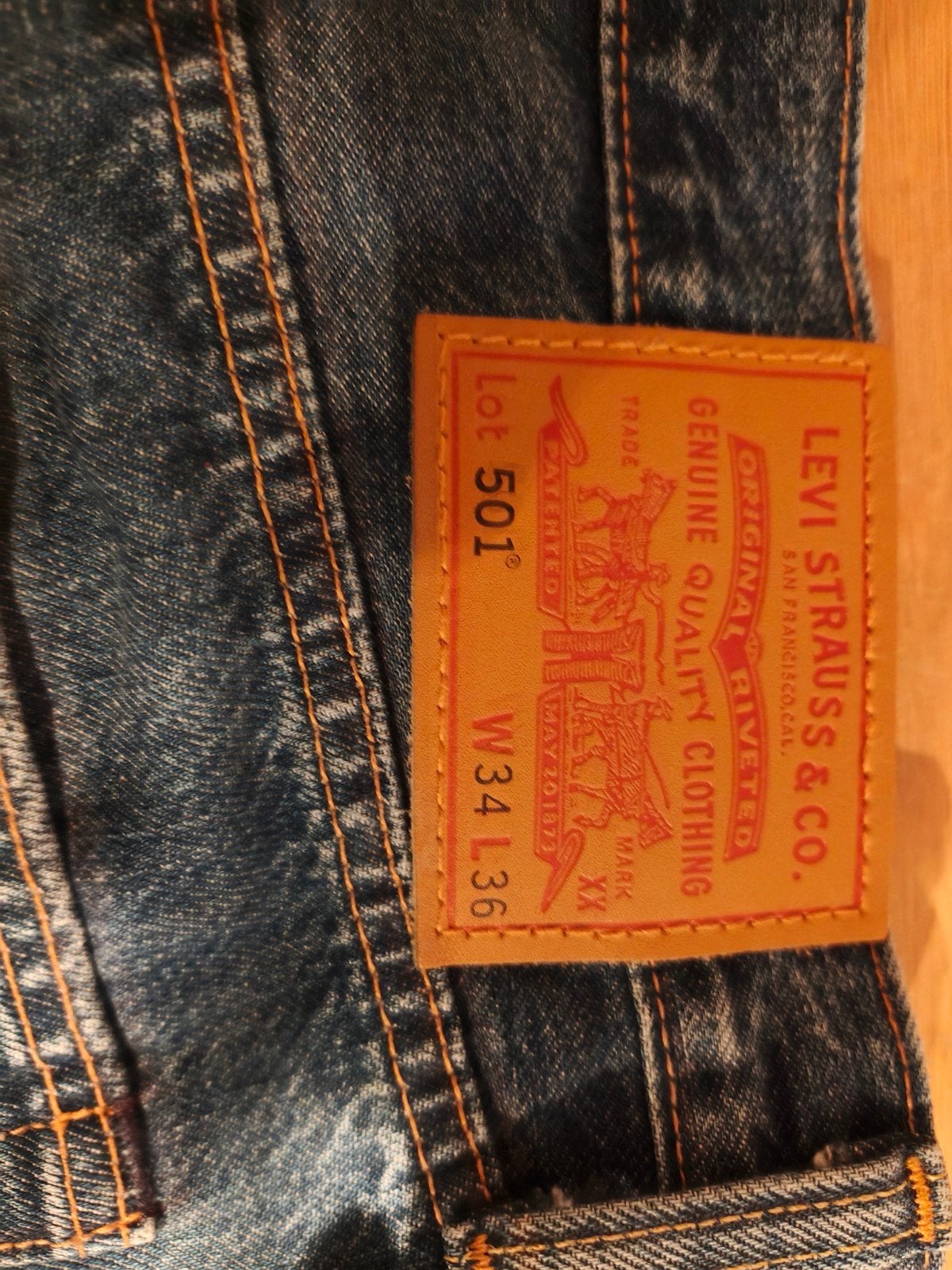 Levi's 501 Blauwe Jeans W34 L36, Levi's, Blauw, W32 (confectie 46) of kleiner, Ophalen of Verzenden