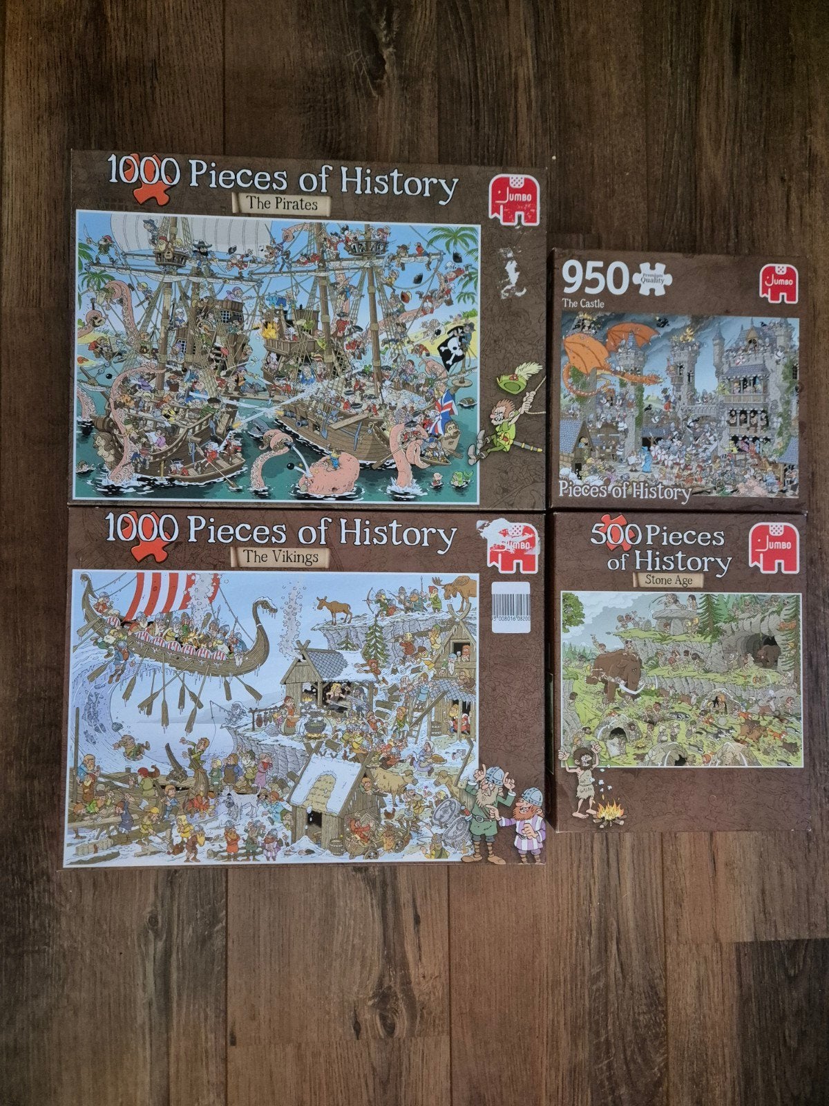 4 Puzzels Rob Derks Pieces of History, Ophalen of Verzenden, 500 t/m 1500 stukjes, Zo goed als nieuw, Legpuzzel