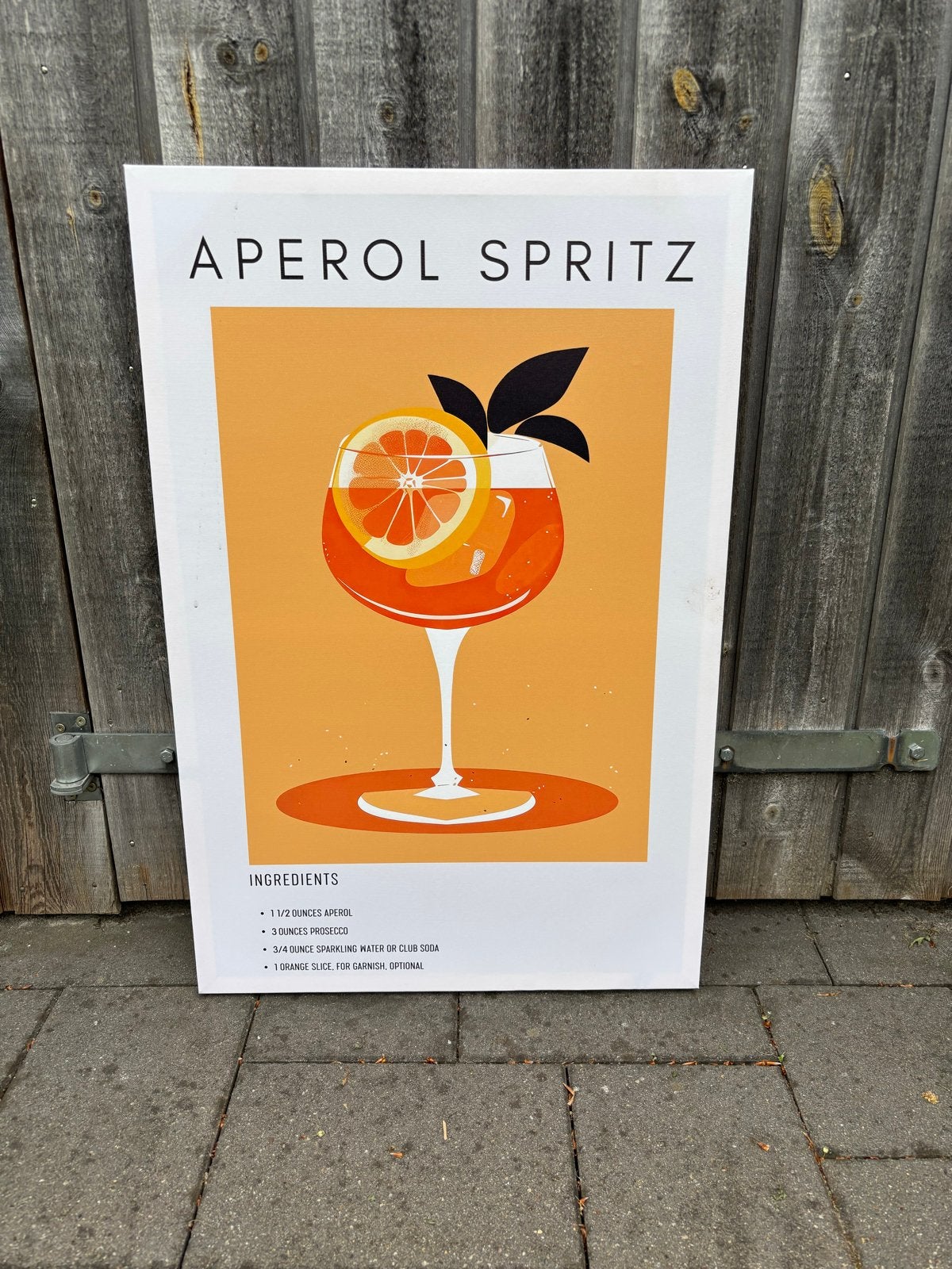 Zomers Aperol Spritz Schilderij - 76x50 cm, Ophalen, Overig onderwerp, Print, Op houten frame