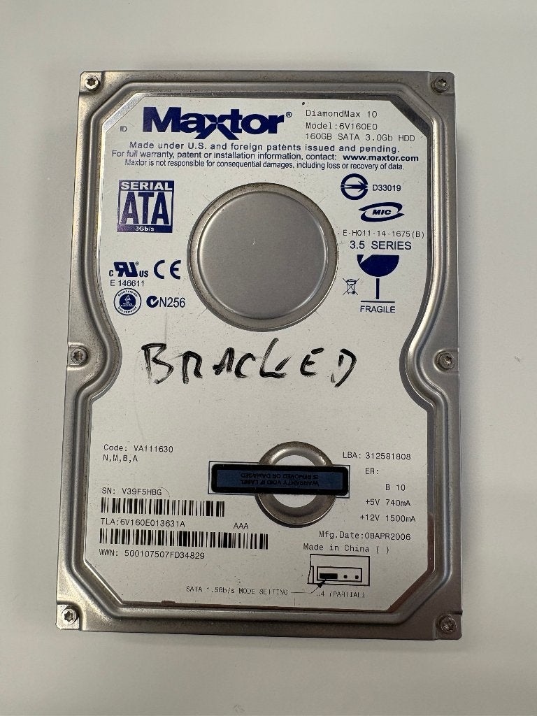 HDD Maxtor 3,5 inch SATA DiamondMax 10 160GB, Maxtor, Intern, Gebruikt, -