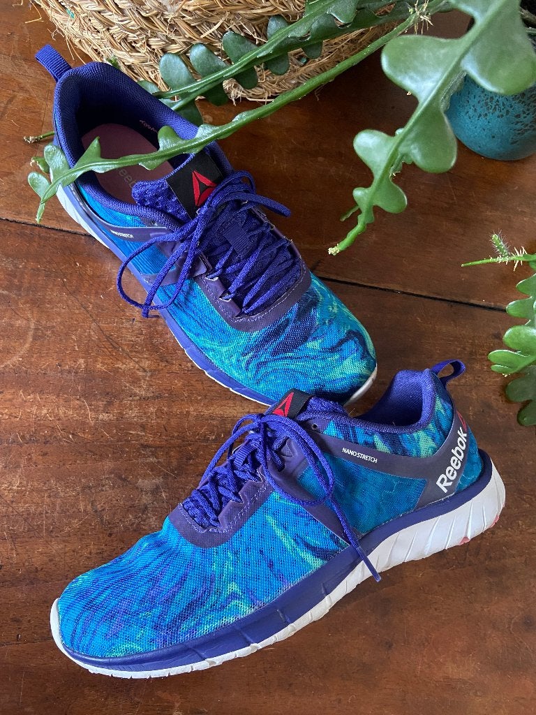 Super aparte Reebok Nano Stretch sneakers mt 38 i.z.g.st., Reebok Nano Stretch, Blauw, Ophalen of Verzenden, Sneakers of Gympen