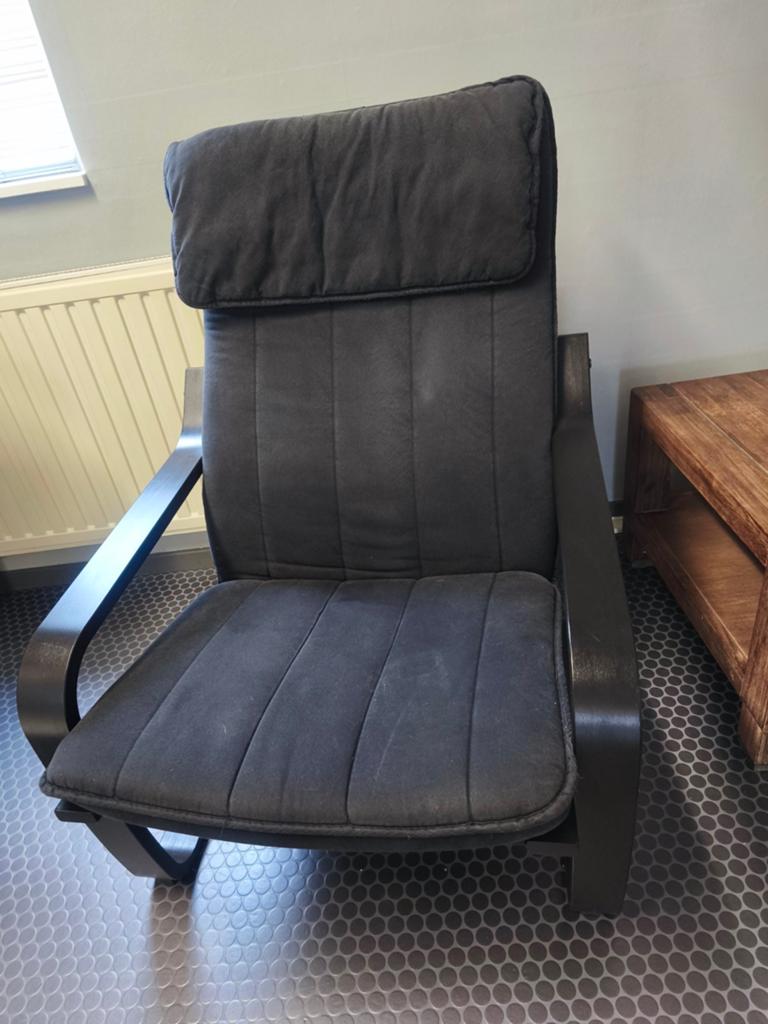 Poang fauteuil Ikea zwart, Ophalen, Zo goed als nieuw, 75 tot 100 cm, 50 tot 75 cm