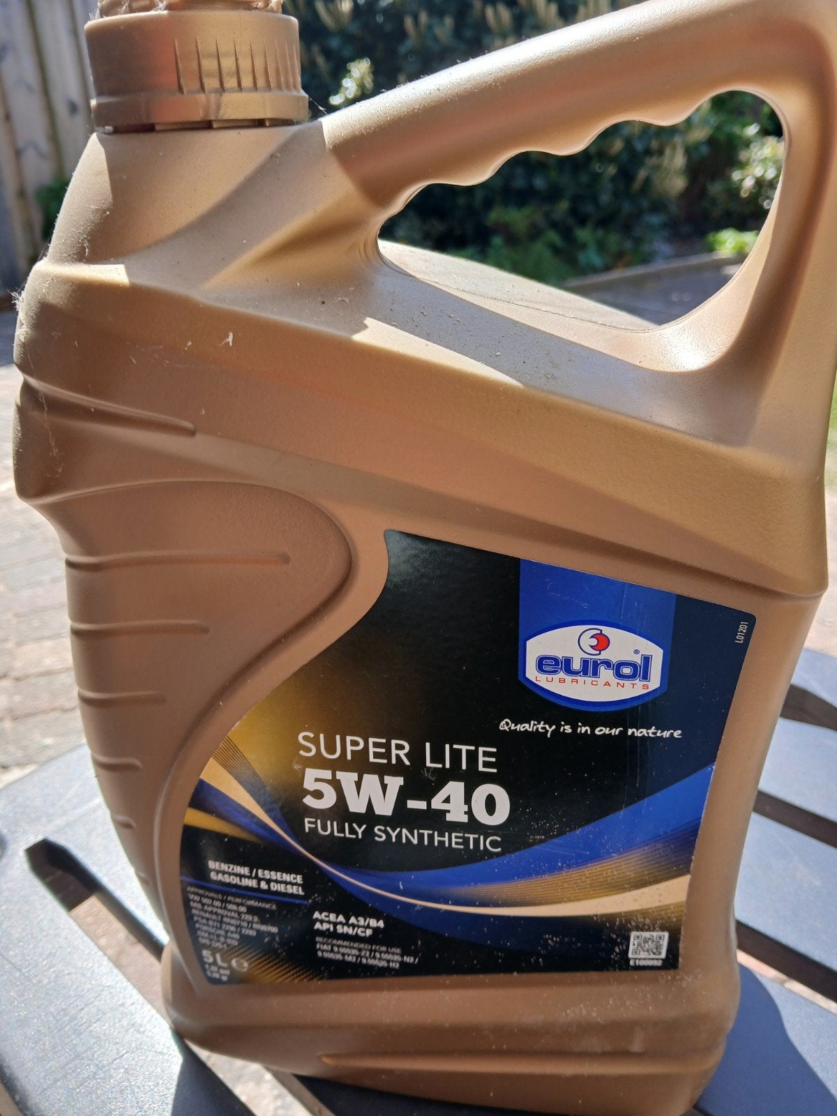 auto olie: 5W-40, Ophalen