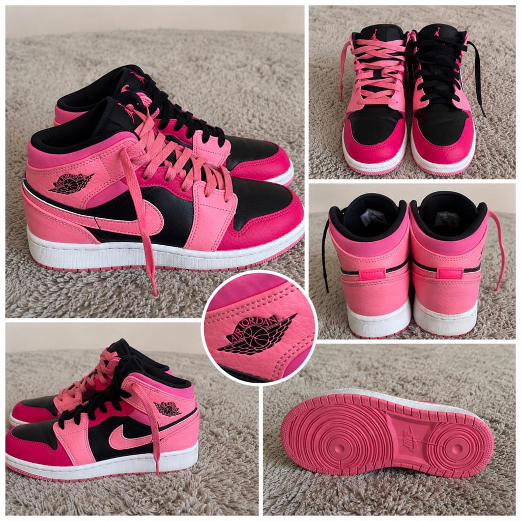 Nike Air Jordan 1 Mid 'Pink Quartz' sneakers, Ophalen of Verzenden, Zo goed als nieuw, Roze, Sneakers of Gympen