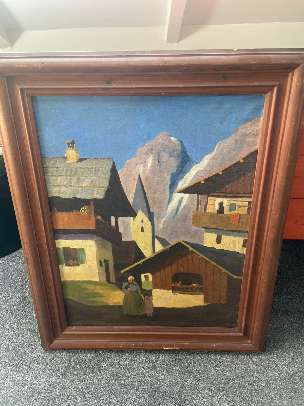 Mooi groot olieverfschilderij, Ophalen