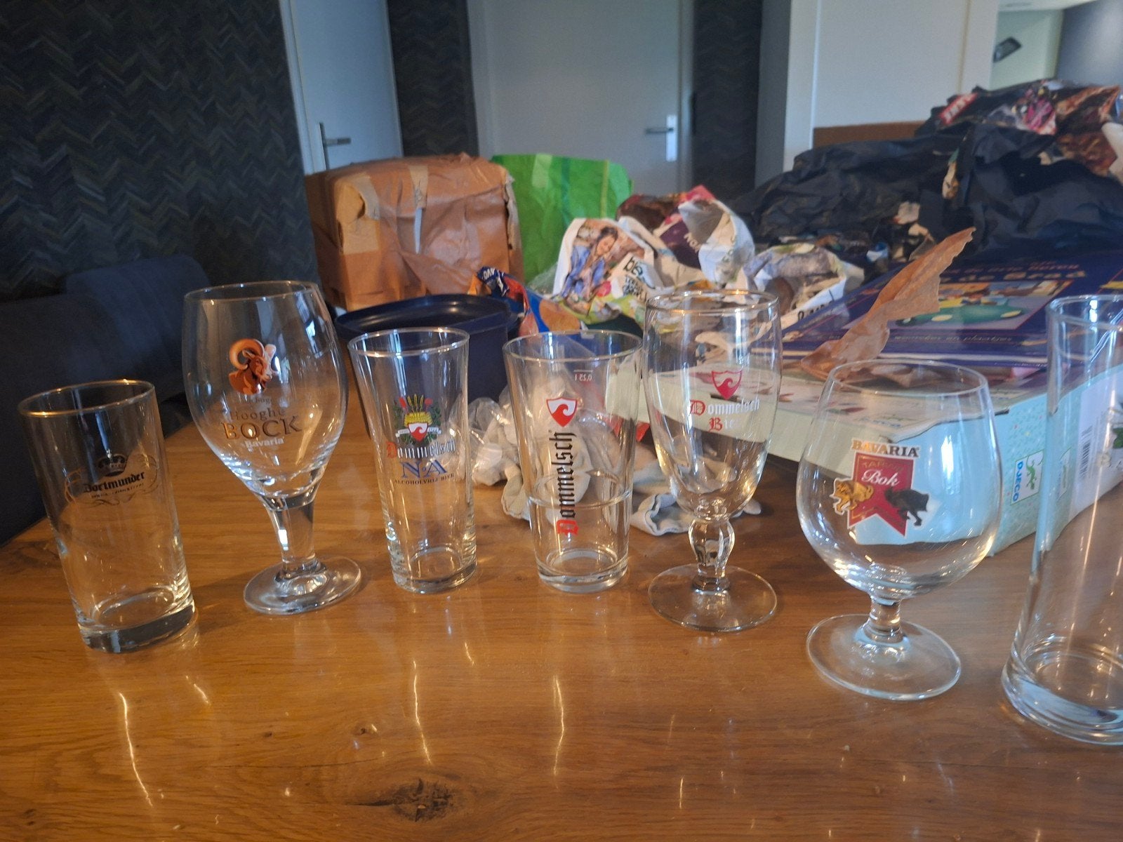 partij verschillende bierglazen dommelsch bavaria dortmunter, Ophalen of Verzenden, Zo goed als nieuw, Bierglas