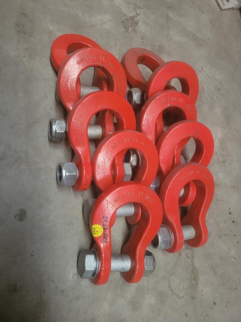 Set van 10 rode harpsluitingen met bout en moer, Doe-het-zelf en Verbouw, Lieren en Takels, Ophalen