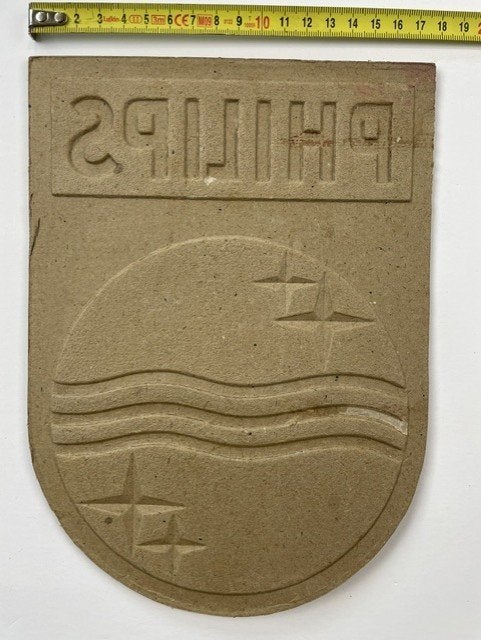 1e moderne logo van Philips ontworpen door Louis Kalff 1938, Verzamelen, Ophalen of Verzenden, Gebruikt, Reclamebord