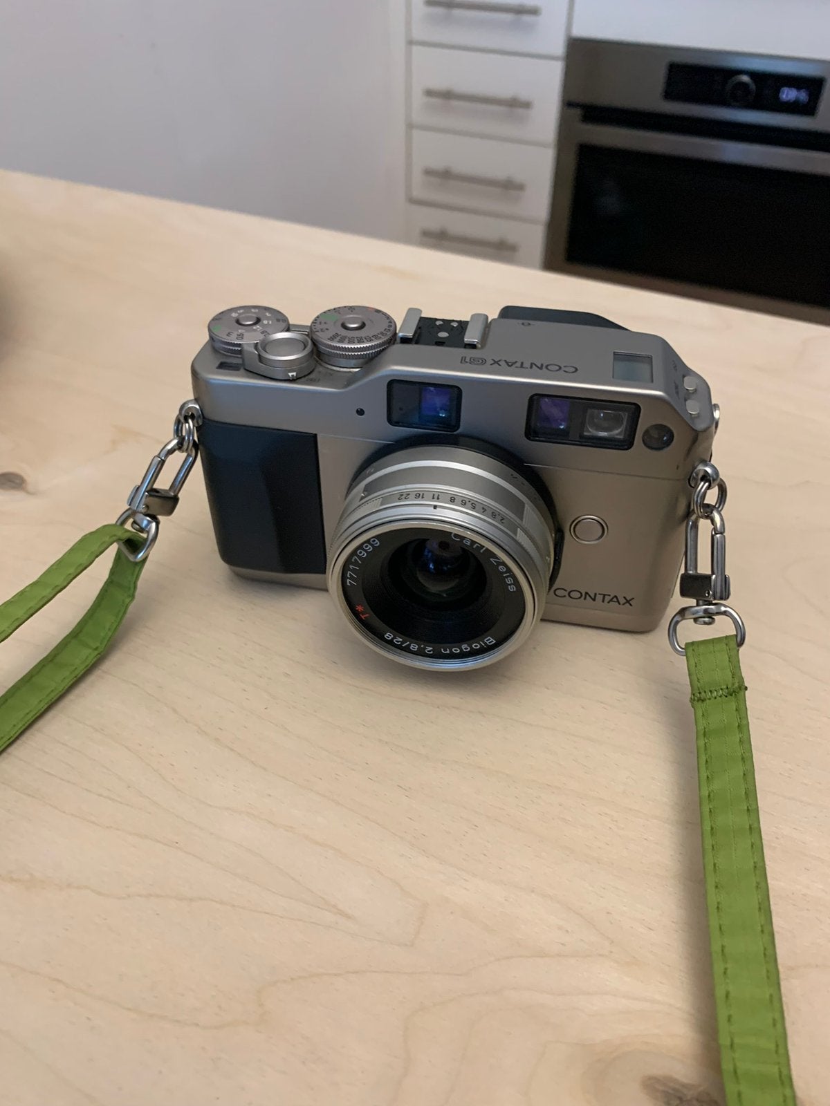 Contax G1 28mm+90mm (met lenspouch), Audio, Tv en Foto, Fotocamera's Analoog, Gebruikt, Spiegelreflex, Overige Merken, Ophalen of Verzenden