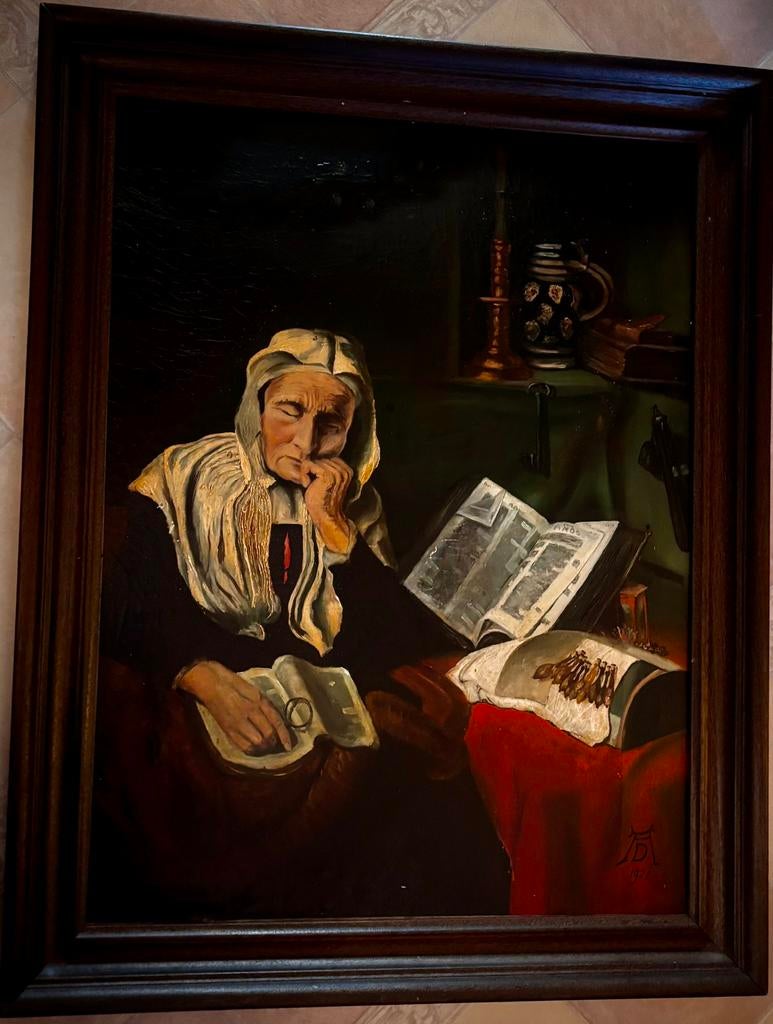 De kantkloster met monogram en 1921, Antiek en Kunst, Ophalen of Verzenden