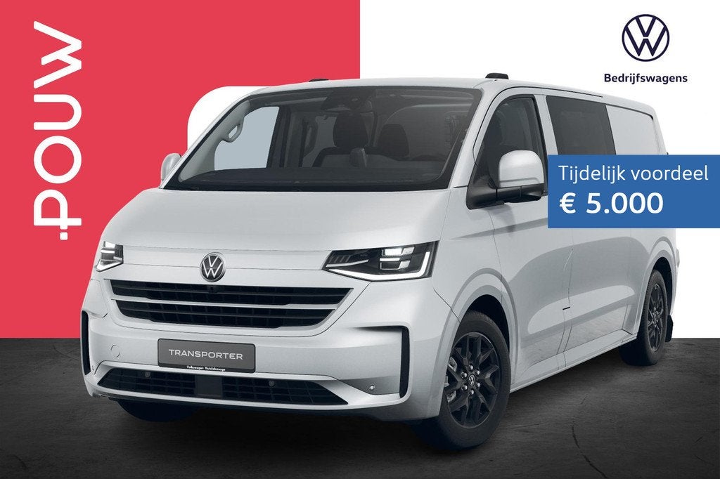 Volkswagen e-Transporter Dubbele Cabine 32 L2H1 286pk 71 kWh, Auto's, Bestelauto's, Automaat, 12 maanden, Achterwielaandrijving