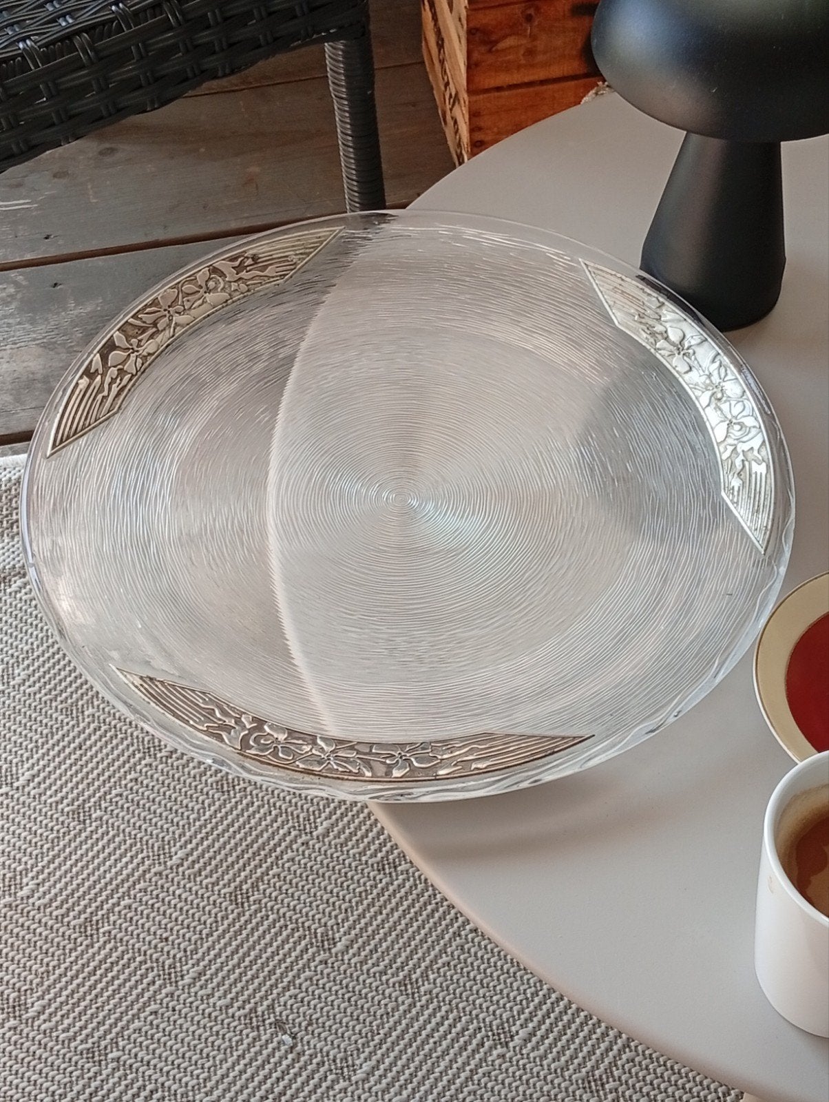 art deco schaal met zilver en gesigneerd door de Maker, Ophalen of Verzenden
