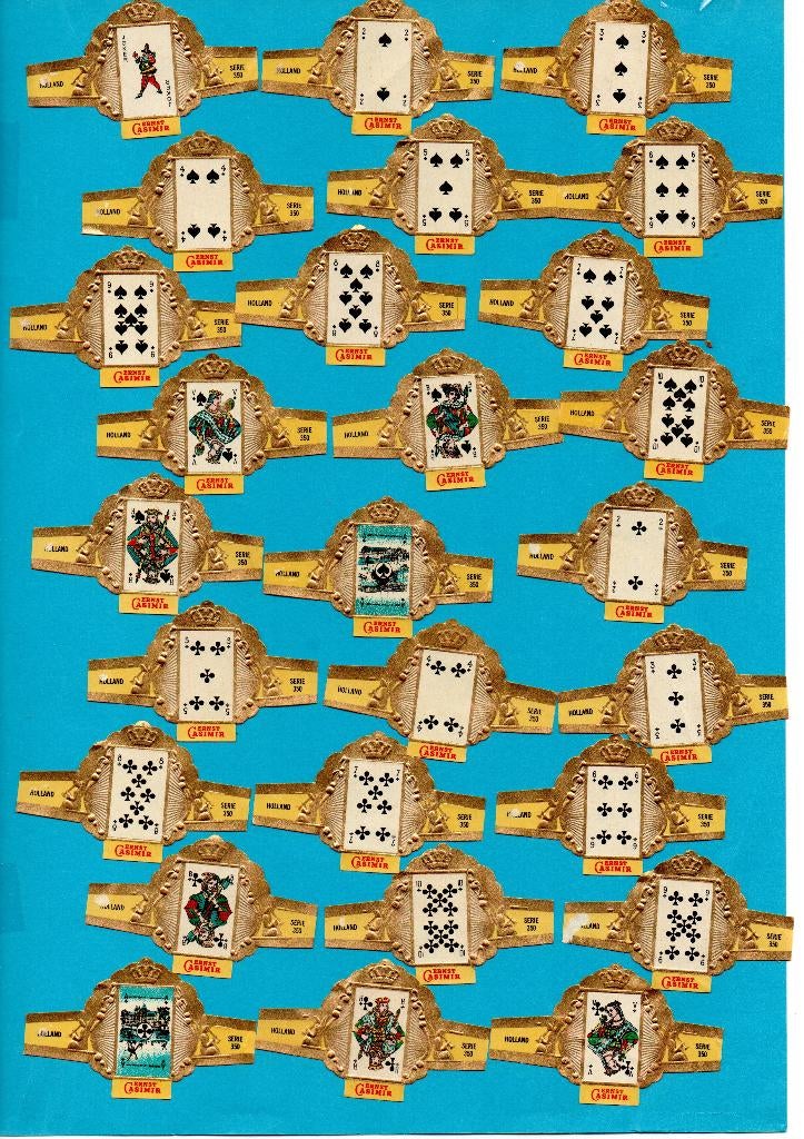 Ernst Casimir serie kaarten 53 st Jokeren, Verzenden, Sigarenbandjes