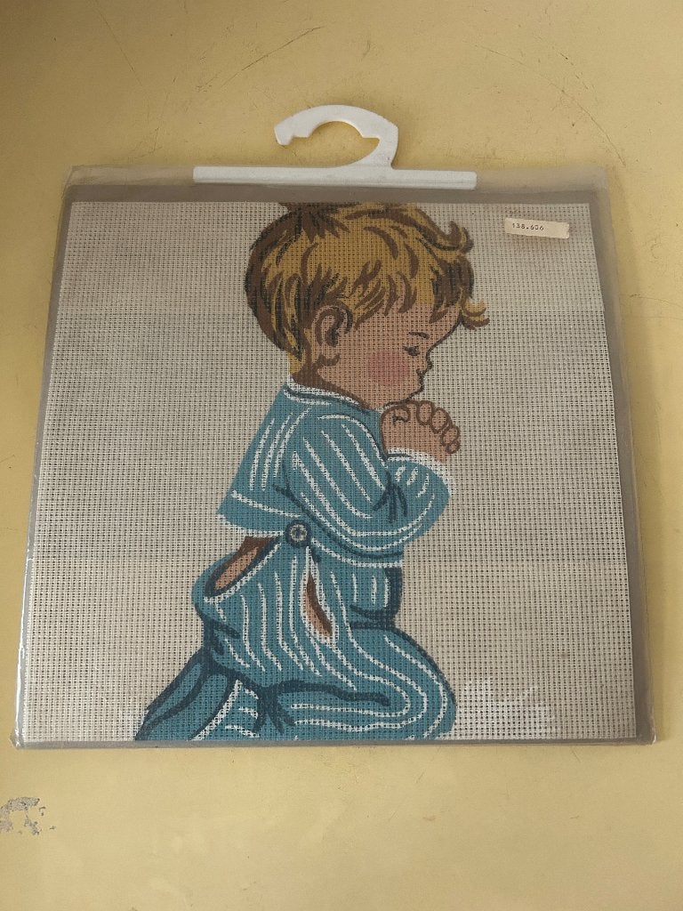 Vintage Pako borduurpakket biddend jongetje, Ophalen of Verzenden, Nieuw, Handborduren, Borduurpakket