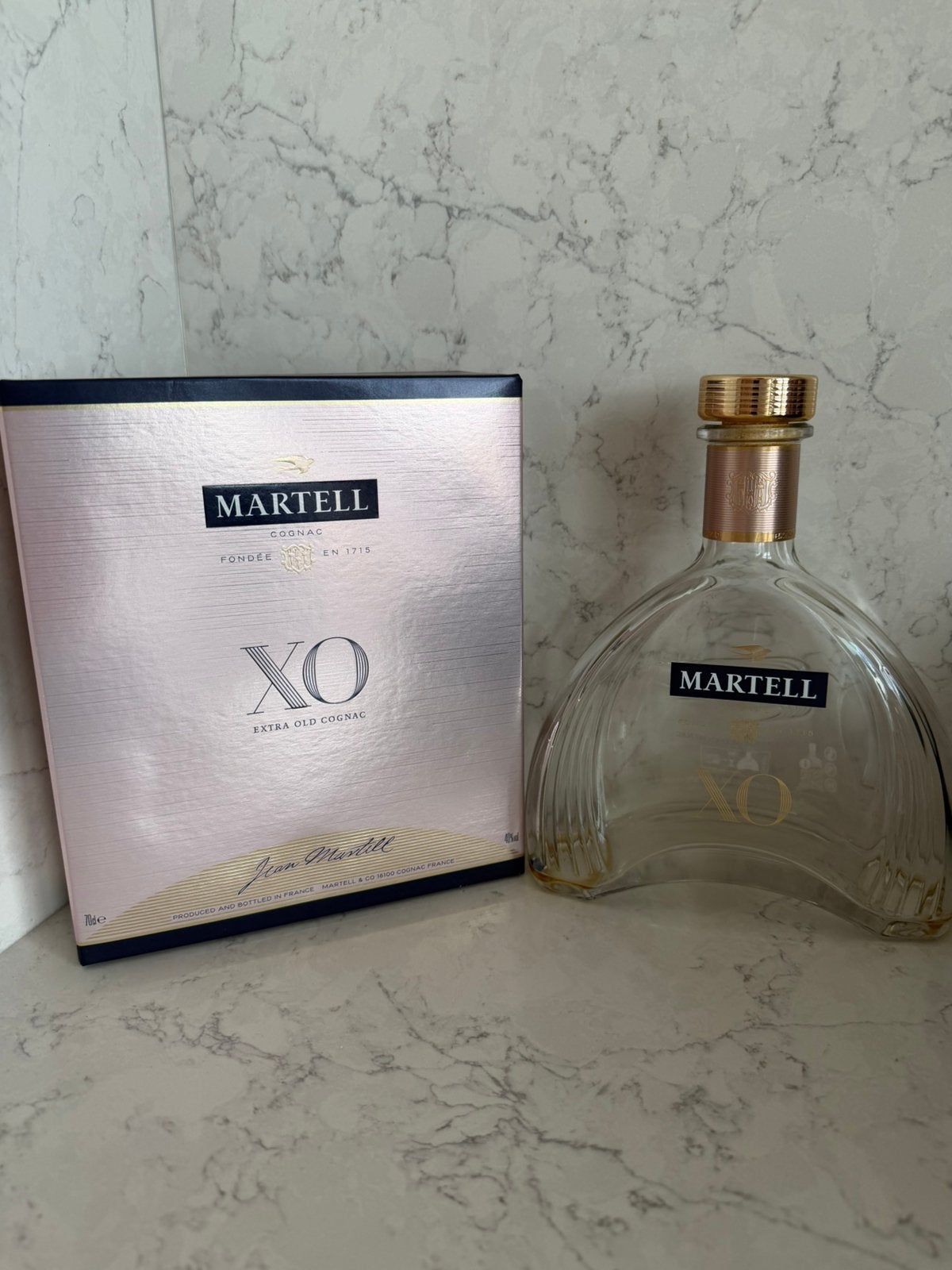 Martell XO cognac - lege fles en doos, Ophalen of Verzenden, Zo goed als nieuw
