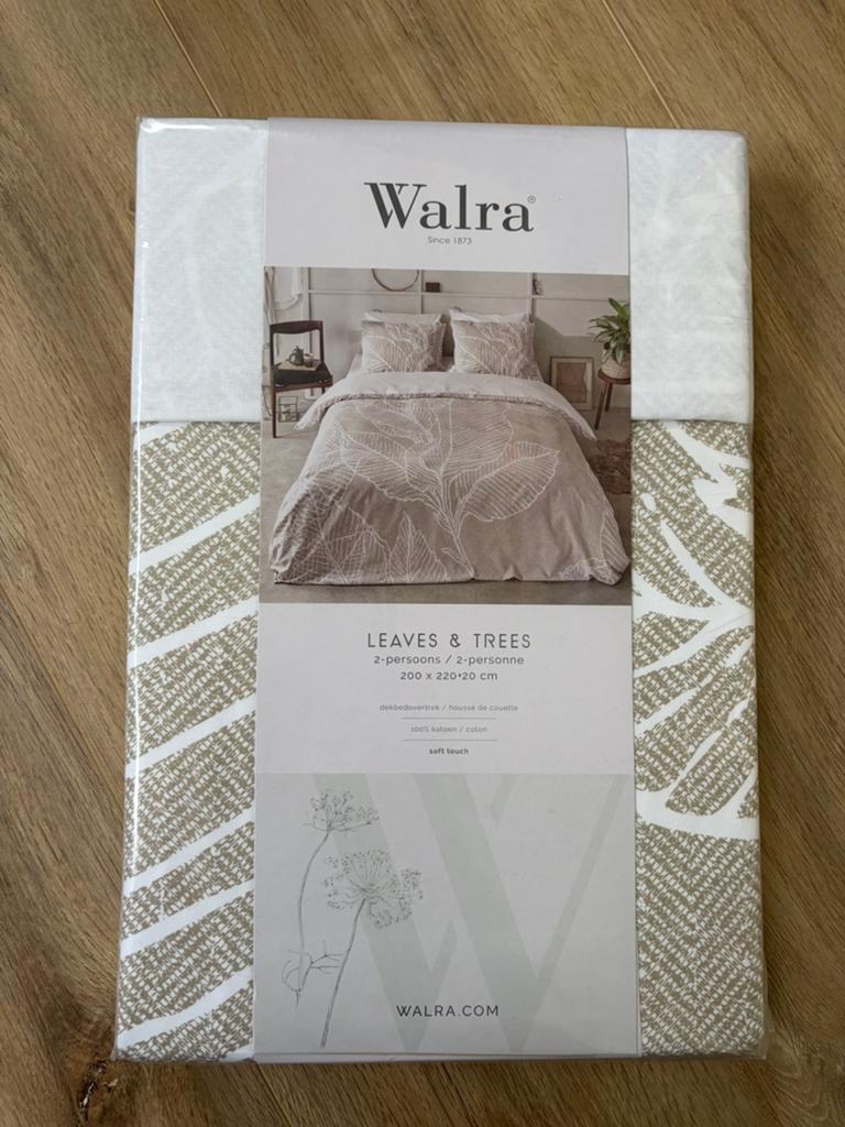Nieuw! Walra Dekbedovertrek Leaves & Trees 200x220+20, Beige, Dekbedovertrek, Ophalen of Verzenden, Nieuw
