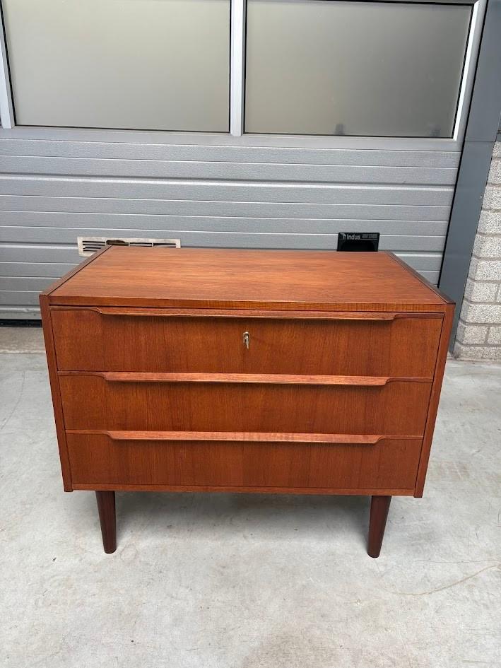 Vintage teakhouten ladekastje Steens Denemarken '60, Huis en Inrichting, Ophalen, Gebruikt, Scandinavisch midcentury design, Teakhout