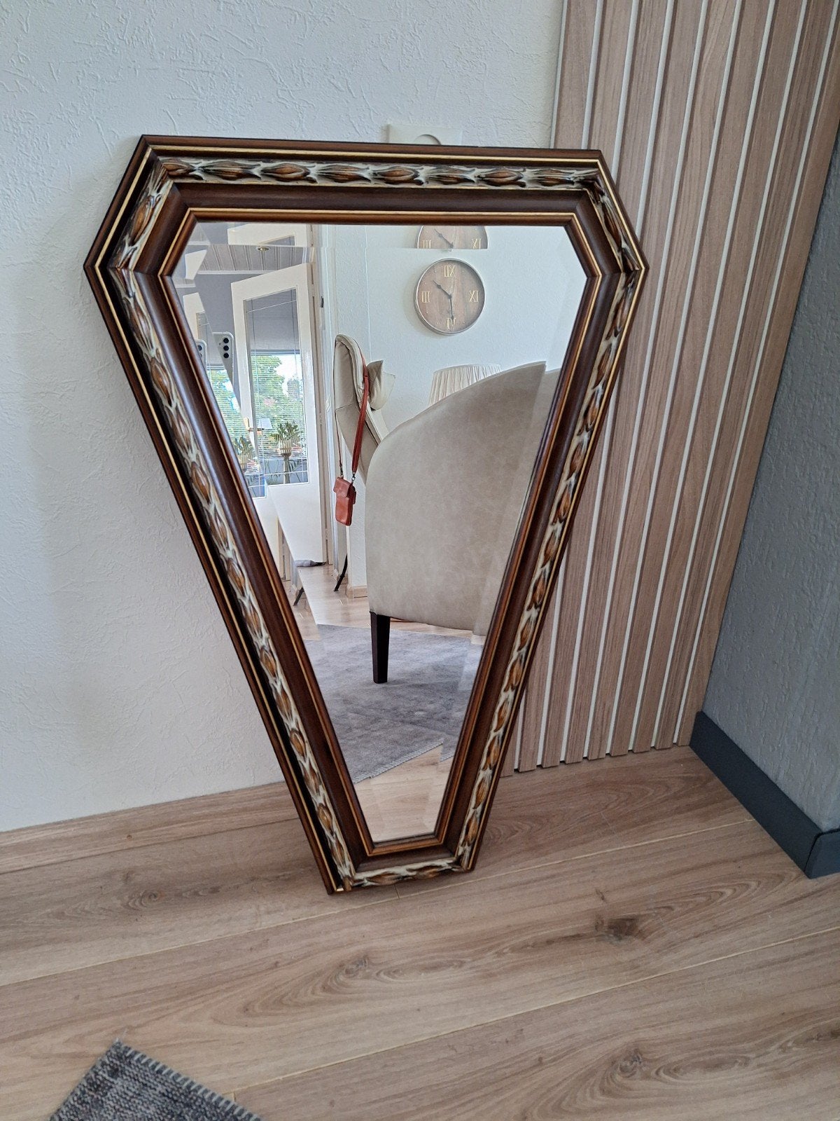 Oud brocant vintage quriosa spiegel, Ophalen, Rechthoekig