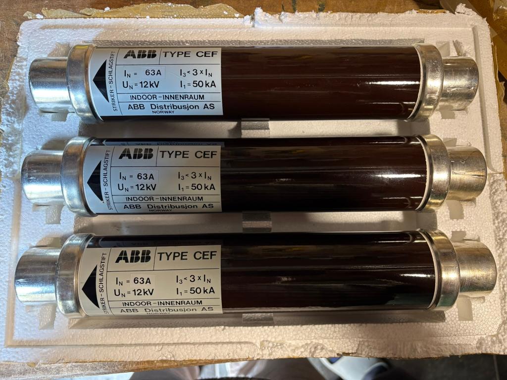 ABB 12kV middenspanningszekering 63A | CEF, Ophalen of Verzenden, Zo goed als nieuw, Overige typen