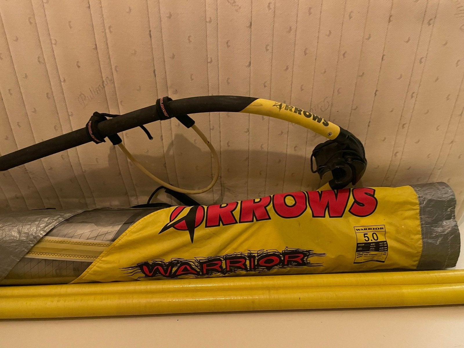 Arrows Warrior 5.0m2 zeilset met giek en mast, Watersport en Boten, Ophalen, Gebruikt, Met giek, 3.5 tot 5 m²