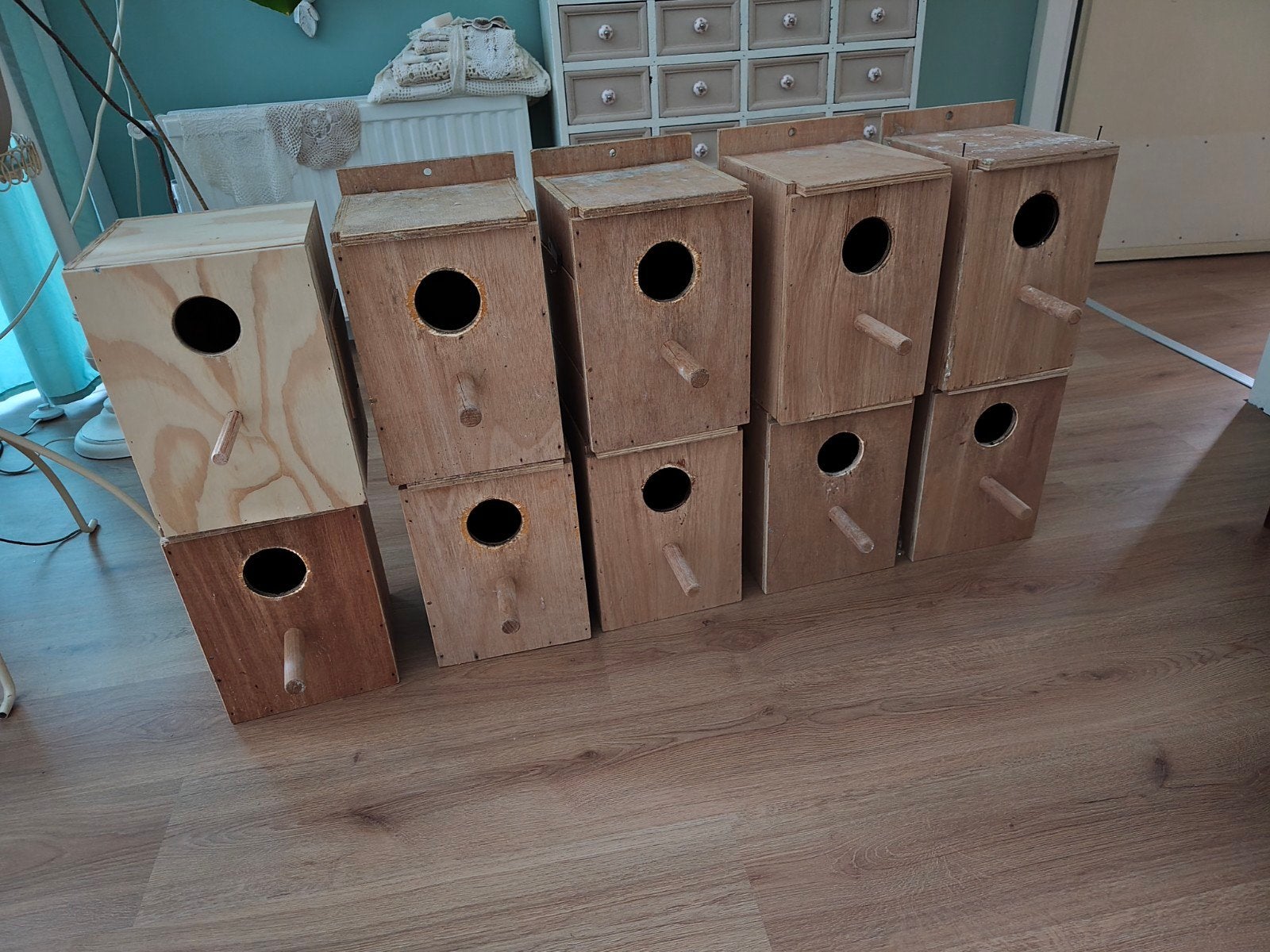 Broedblok grote parkiet, Ophalen, Gebruikt, Hout, Broedkooi of Kweekkooi