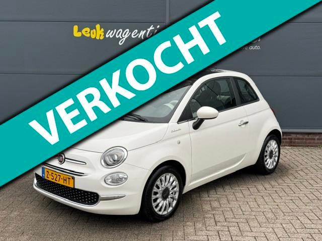 Fiat 500 1.0 Hybrid Dolcevita *carplay *climate *cruise *lmv, Voorwielaandrijving, Euro 6, 4 stoelen, Leder en Stof