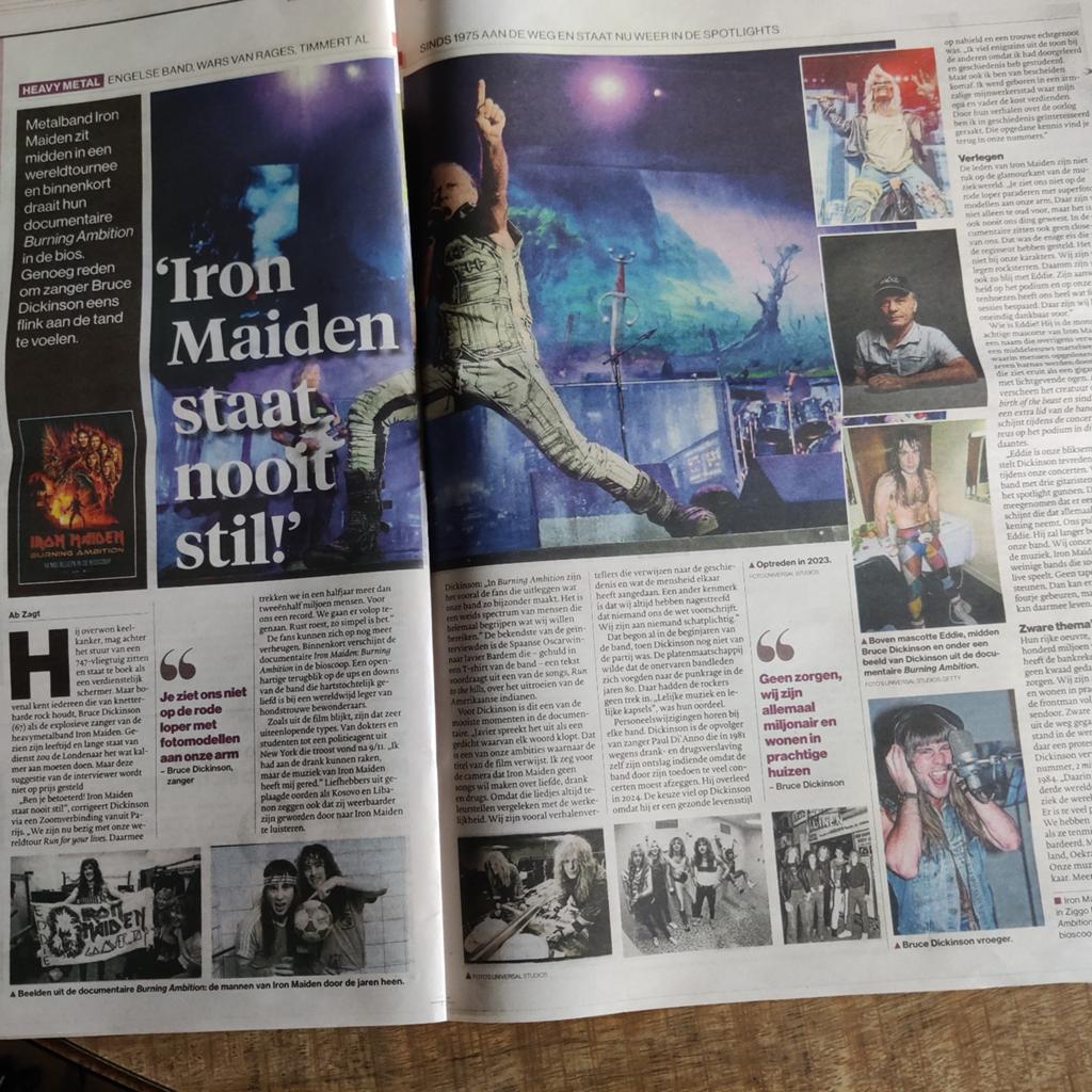 Metalband Iron Maiden krantenartikel, Ophalen of Verzenden, 1980 tot heden, Nederland, Knipsel(s)