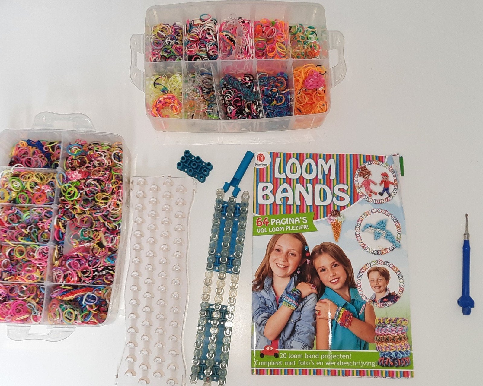 Grote Loom Bands set met opbergdozen en inspiratieboek, Hobby en Vrije tijd, Knutselen, Ophalen