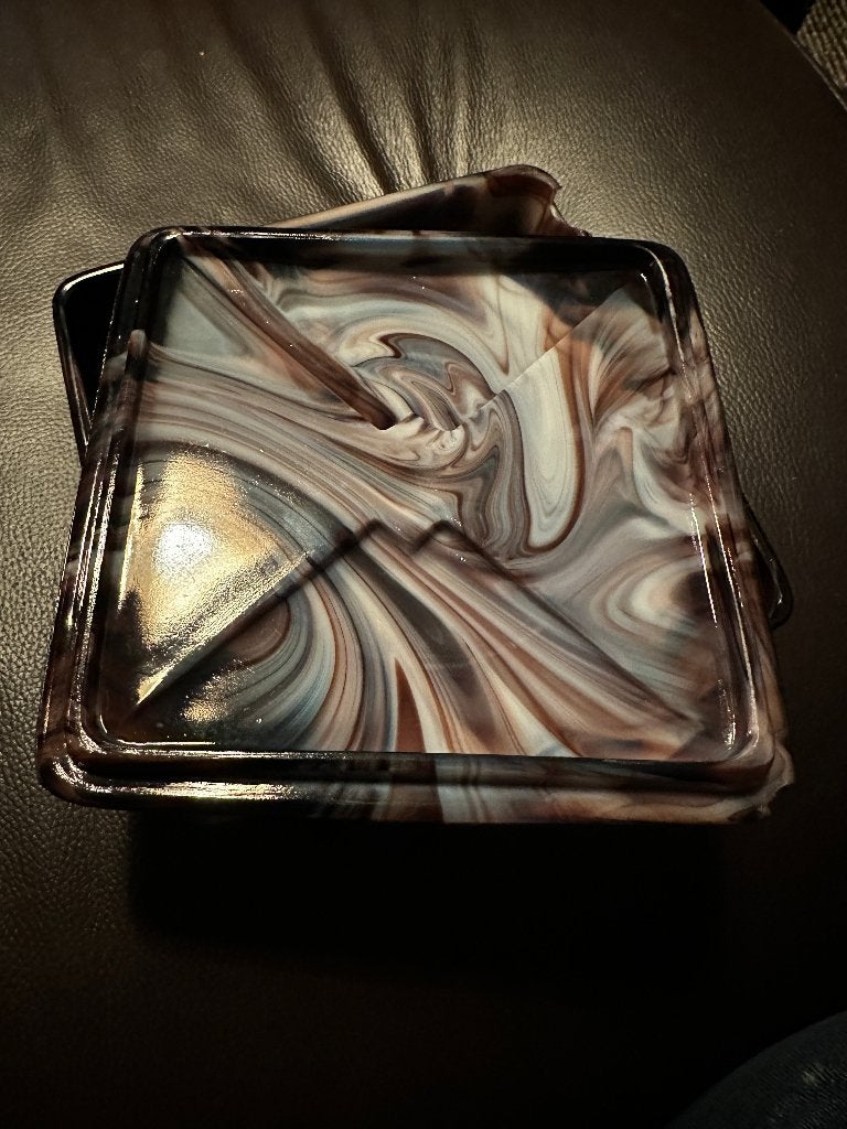 Art Deco Marmorite dekseldoos A.D. Copier Leerdam Lindeboom, Ophalen