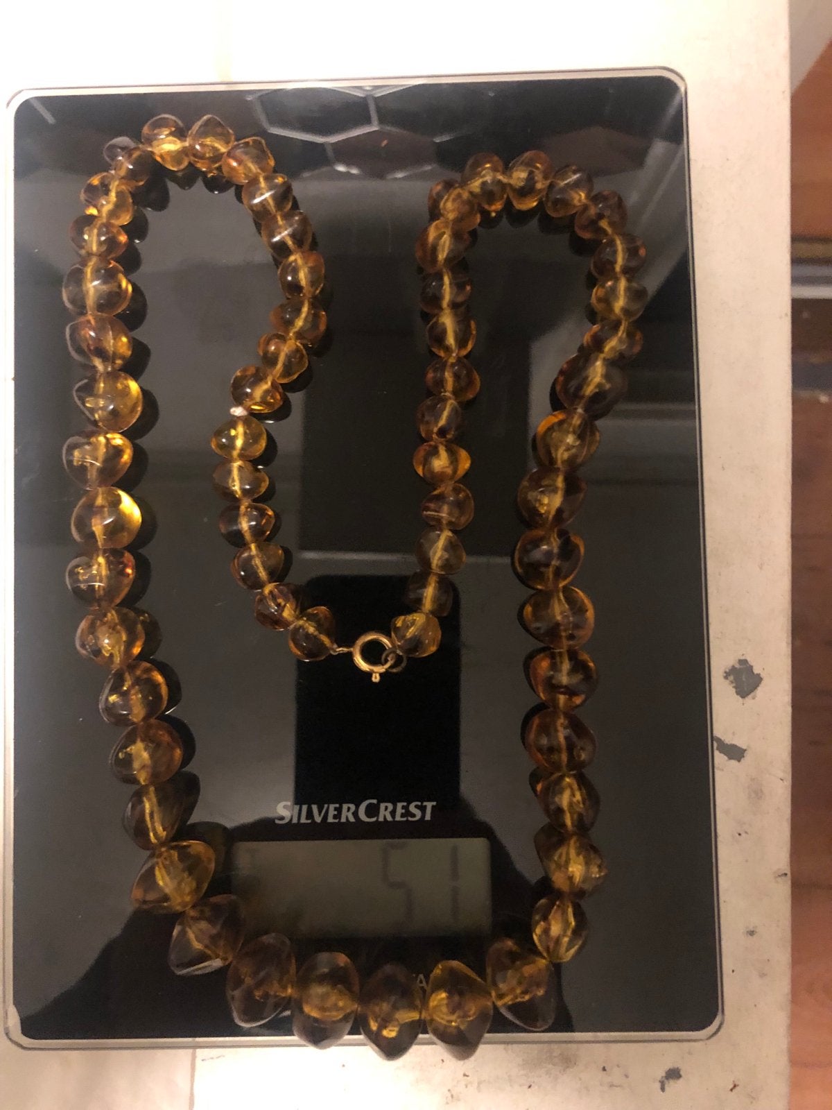 Vintage 100% Authentiek Barnsteen Ketting - 67cm, 50g, Gebruikt, Geel, Ophalen of Verzenden, Steen of Mineraal
