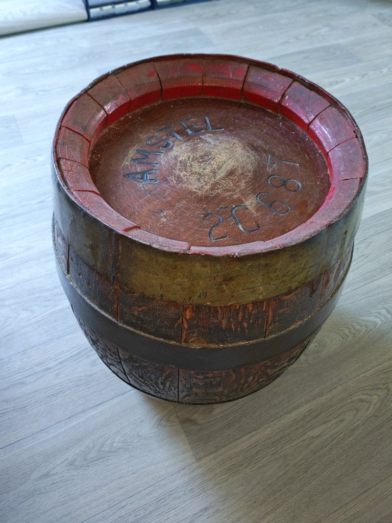 Vintage Houten Amstel Bierfust 30 liter, Ophalen, Gebruikt, Amstel
