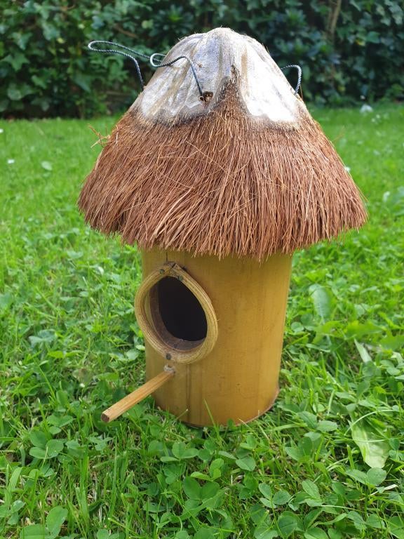 vogelhuis kokosnoot met bamboe, Tuin en Terras, Vogelhuisjes en Vogelbaden, Ophalen of Verzenden, Atw, Atw, Nieuw