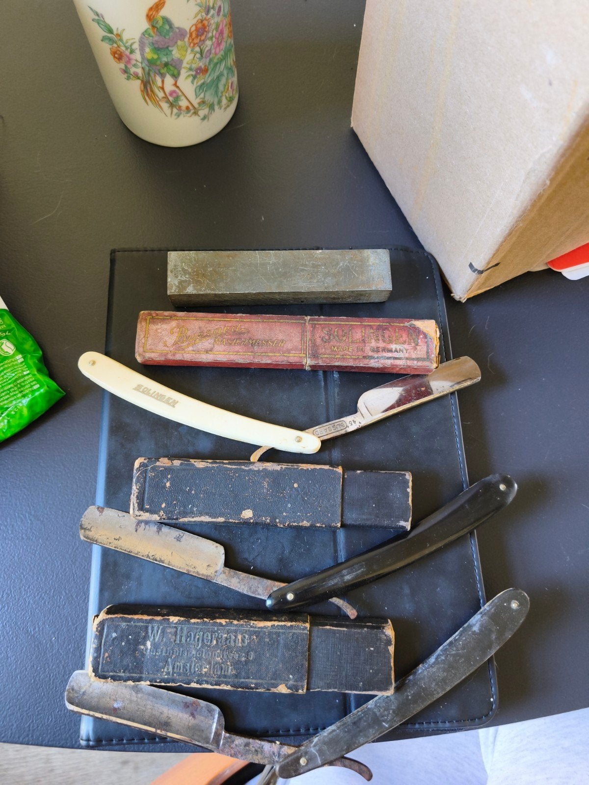 Vintage Scheermessen Collectie met Slijpsteen - Solingen, Ophalen