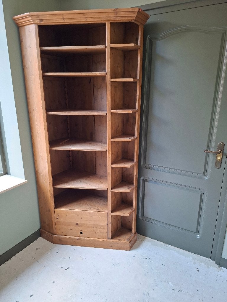prachtige oud grenen houten hoek boekenkast, Ophalen, Gebruikt, 200 cm of meer, 50 tot 100 cm