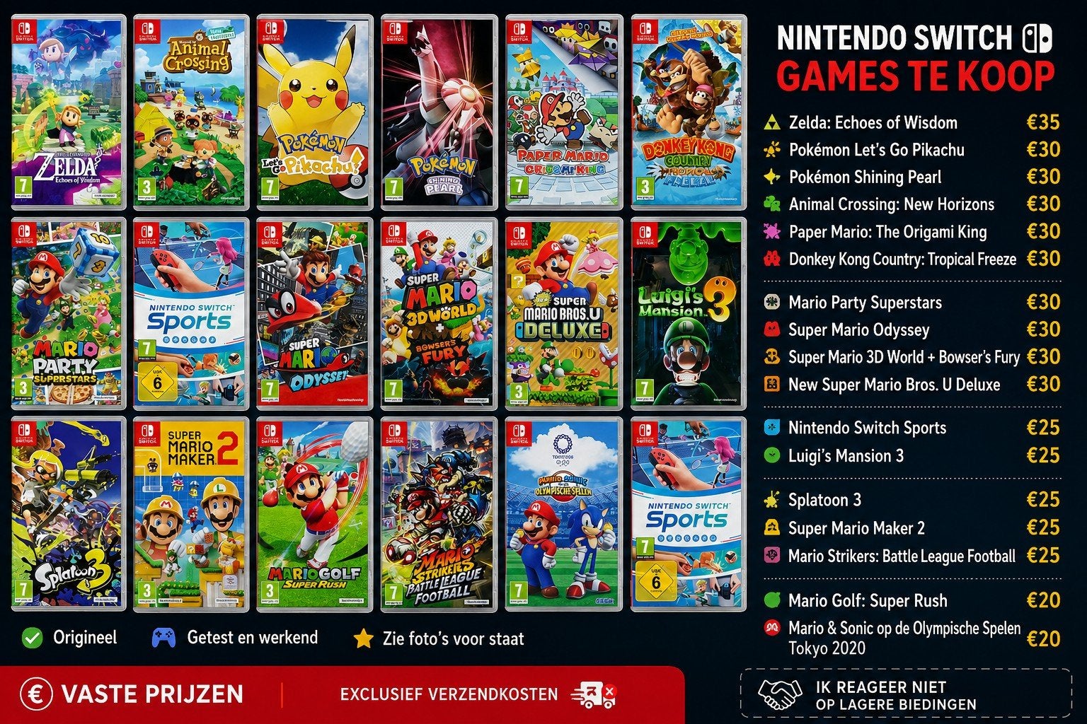 Diverse Nintendo Switch games, Spelcomputers en Games, Games | Nintendo Switch, Gebruikt, Overige genres, 5612GA, Eén computer