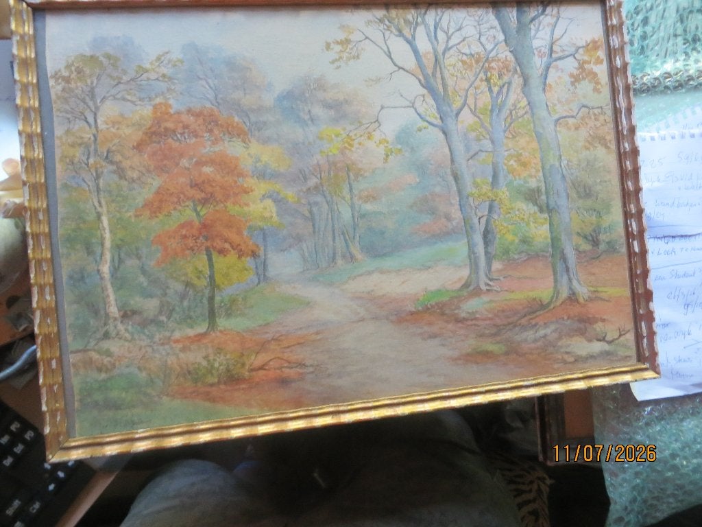 Jac. W.van Rossum (Scheen) Mooie Pastel  in bosgezicht, Antiek en Kunst, Kunst | Schilderijen | Klassiek, Ophalen, Pastel, Landschap
