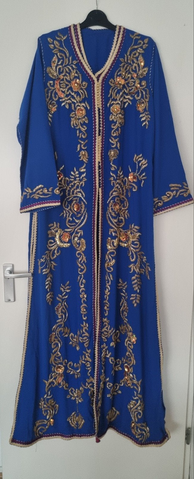 Prachtige blauwe takchita, marokkaanse jurk, Maat 38/40 (M), Overige typen, Blauw, Ophalen of Verzenden