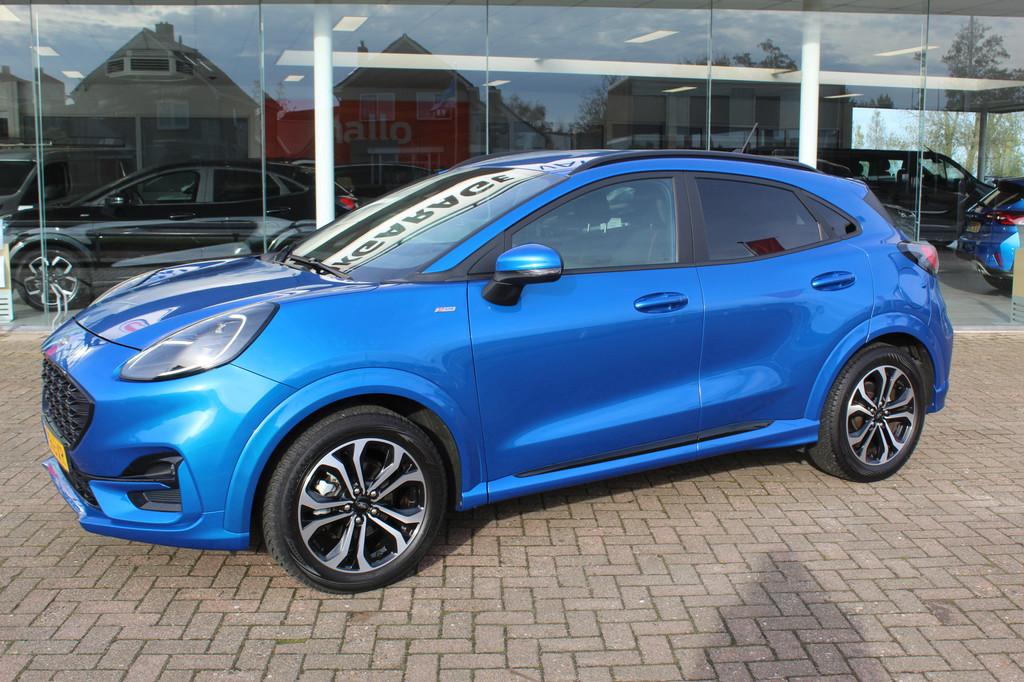 Ford Puma 1.0 EcoBoost Hybrid ST-Line , 125pk Climate contro, 12 maanden, Stof, Blauw, Bedrijf