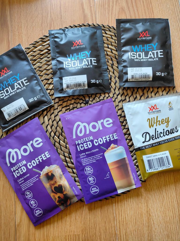 4 zakjes whey & 2 zakjes iced coffee, Ophalen of Verzenden, Nieuw, Poeder of Drank